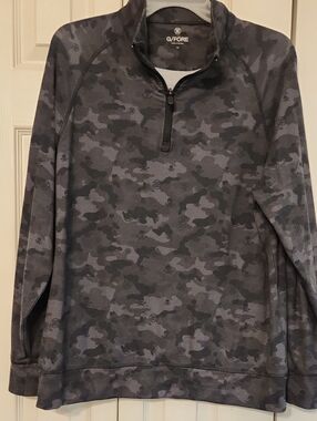 G/FORE Golf Men’s Gray Camo  Skeleton Half-Zip Pullover